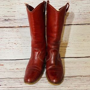 Vintage Burgundy red leather western boots size 6